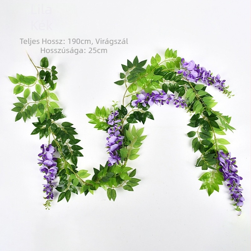 Mesterséges wisteria virágokkal kúszónövény beltéri és kültéri esküvői dekorációhoz