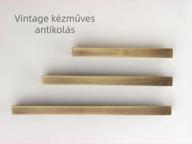 Tiszta rézből készült szekrényajtó és fiók fogantyú, modern egyszerű amerikai–skandináv stílus