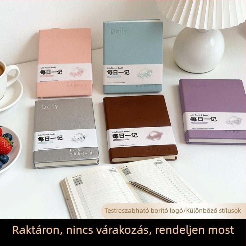 PU bőrhatású napló vastag kötésű üzleti nyilvántartásokhoz és irodai értekezletekhez, 300–400 oldal, 80 g/m² papír