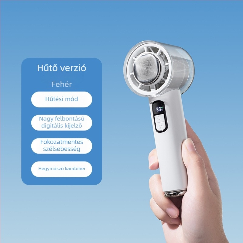 2026 új modell kézi ventilátor, magas sebesség, jégérzet, kompakt, csendes mini hűtőventilátor, kültéri használatra karabinerrel 2537F