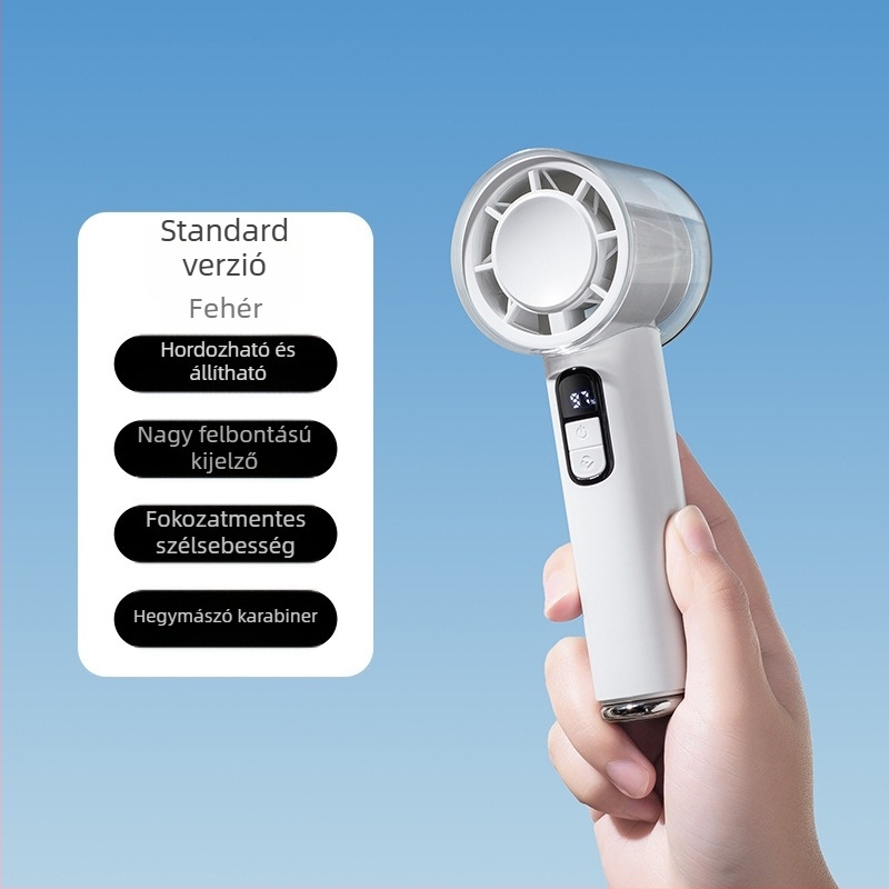 2026 új modell kézi ventilátor, magas sebesség, jégérzet, kompakt, csendes mini hűtőventilátor, kültéri használatra karabinerrel 2537F