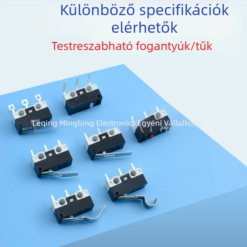 KW10 mini mikrokapcsoló egyenes működtetővel, 3 érintkezővel, pillanatnyi érintkezésű korlátozó kapcsoló