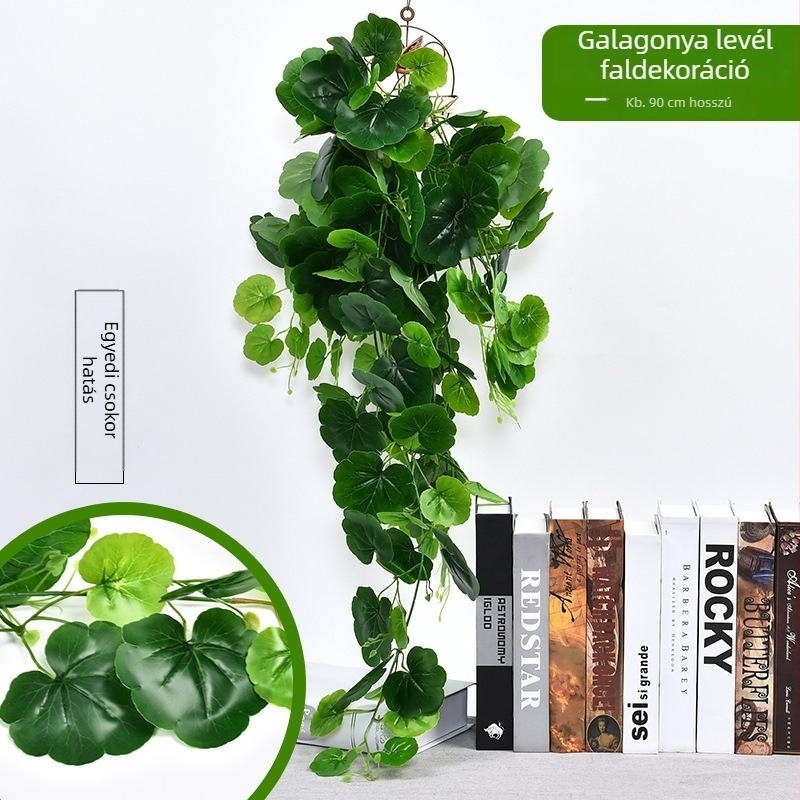 Mesterséges pothos falra akasztható növény, műanyag levelekkel