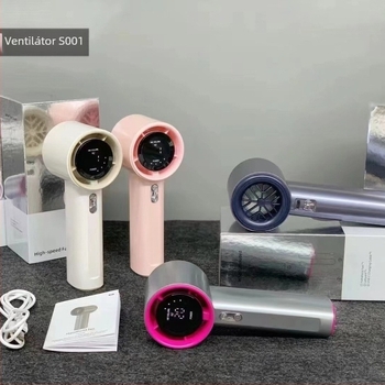 S001 USB Mini kézi ventilátor beépített akkumulátorral, 2000–4000 mAh, 6 pengével, asztali turbina ventilátor