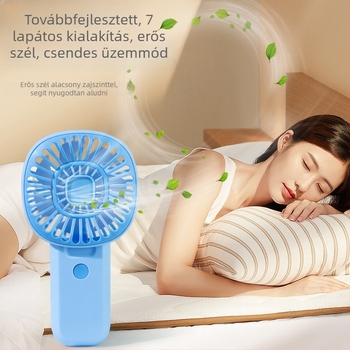 Kompakt USB-s újratölthető kézi ventilátor állvánnyal – hordozható mini ventilátor