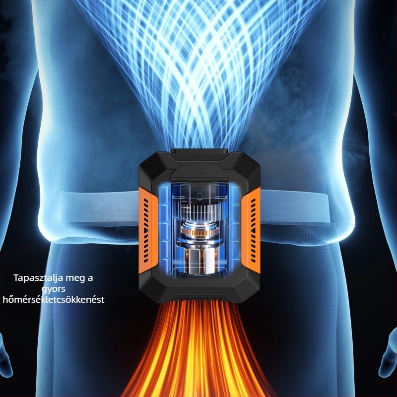 Derékszíjon hordható ventilátor kültéri munkaterületekre, USB-s mini nagy sebességű ventilátor beépített akkumulátorral