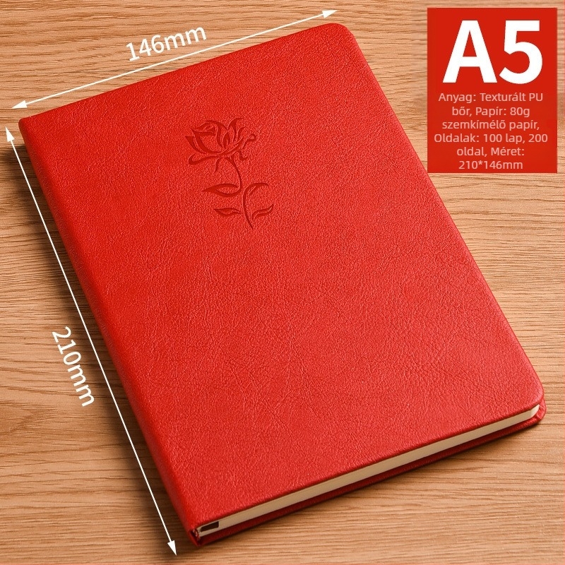 A5 notesz – minimalist stílusú, retro hangulatú napló, kompakt méret