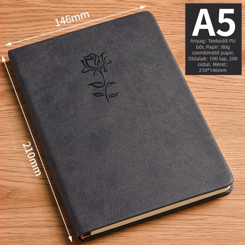 A5 notesz – minimalist stílusú, retro hangulatú napló, kompakt méret