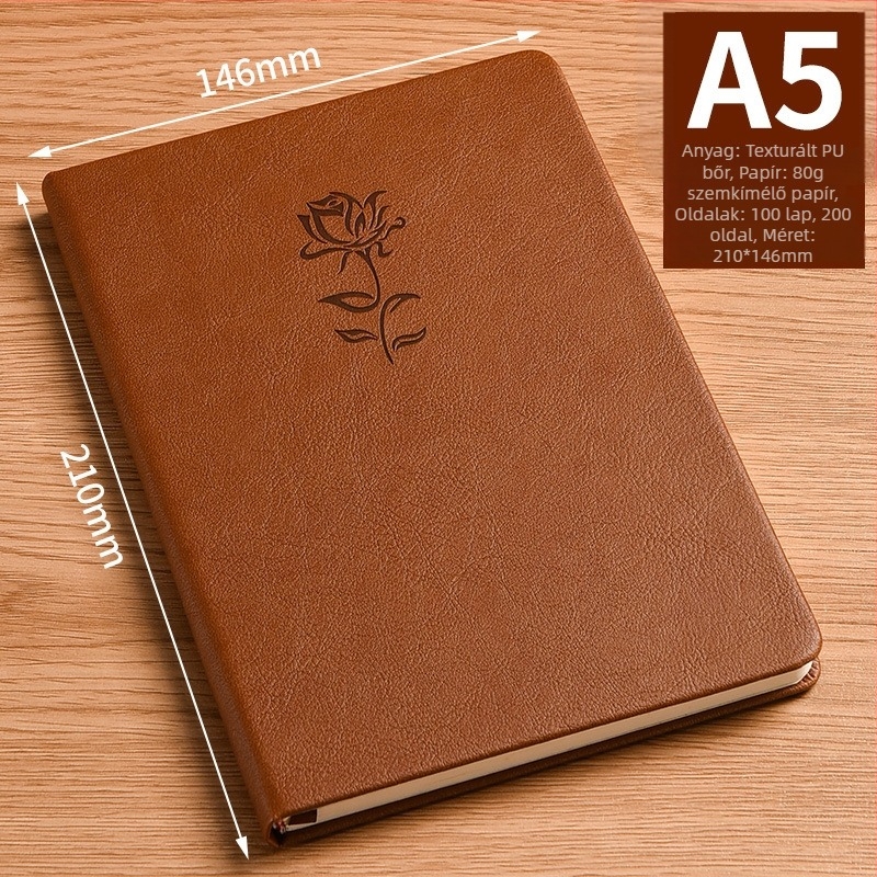 A5 notesz – minimalist stílusú, retro hangulatú napló, kompakt méret