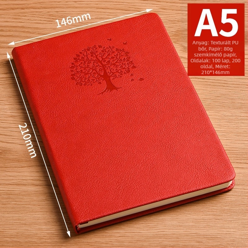 A5 notesz – minimalist stílusú, retro hangulatú napló, kompakt méret