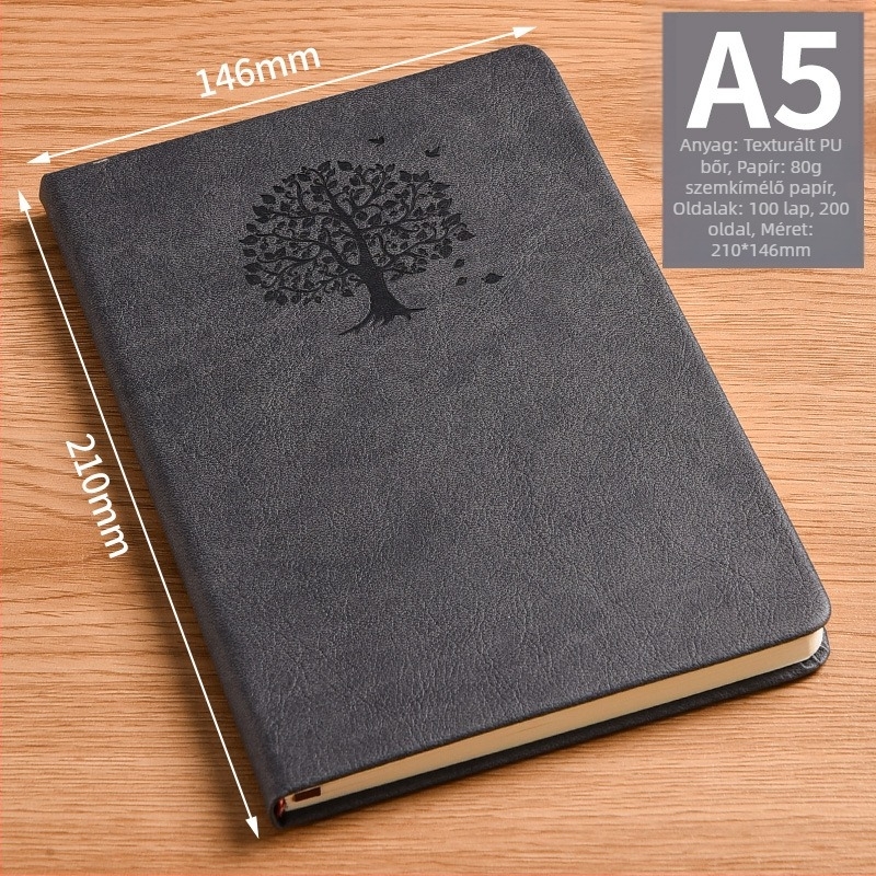 A5 notesz – minimalist stílusú, retro hangulatú napló, kompakt méret