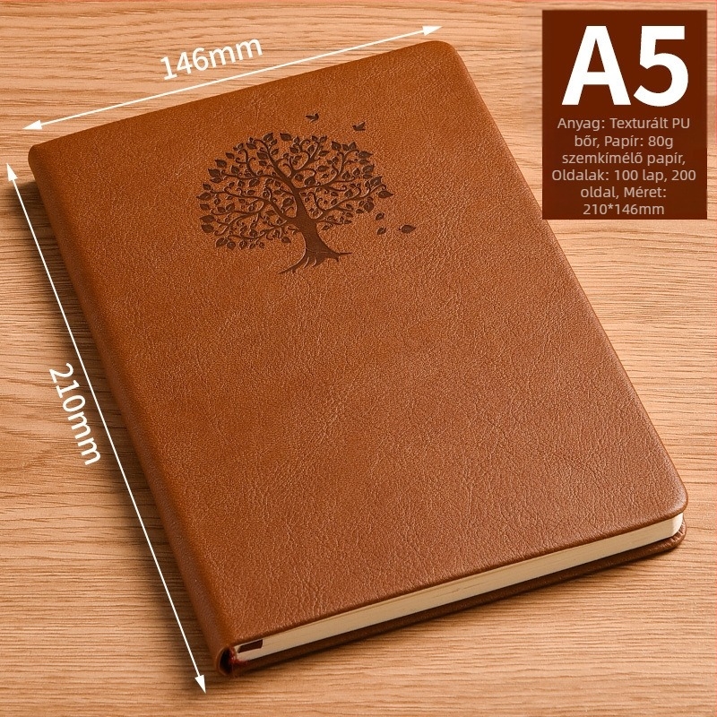 A5 notesz – minimalist stílusú, retro hangulatú napló, kompakt méret