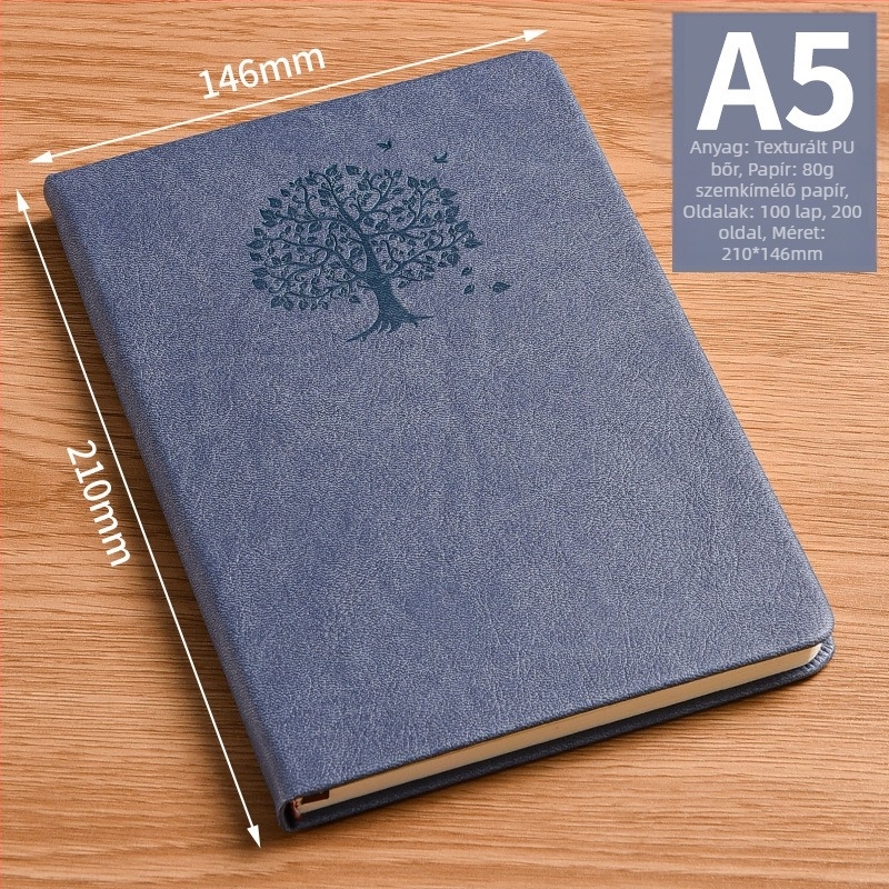 A5 notesz – minimalist stílusú, retro hangulatú napló, kompakt méret