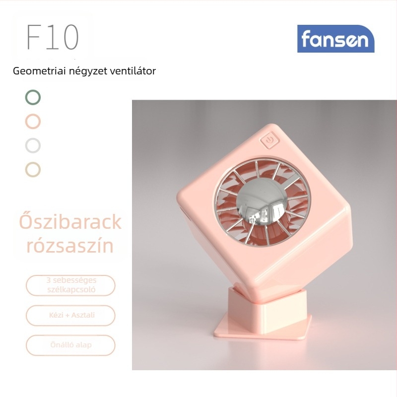 Új hordozható asztali ventilátor USB tápegységgel, erős légáramlás, egyszerű krémszínű dizájn, derékhoz rögzíthető klipsz