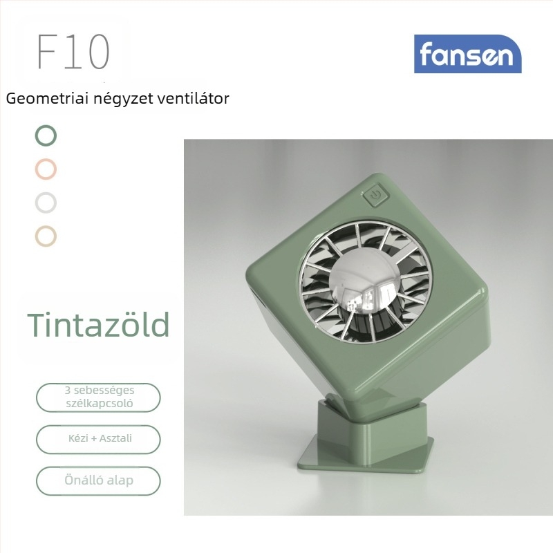Új hordozható asztali ventilátor USB tápegységgel, erős légáramlás, egyszerű krémszínű dizájn, derékhoz rögzíthető klipsz
