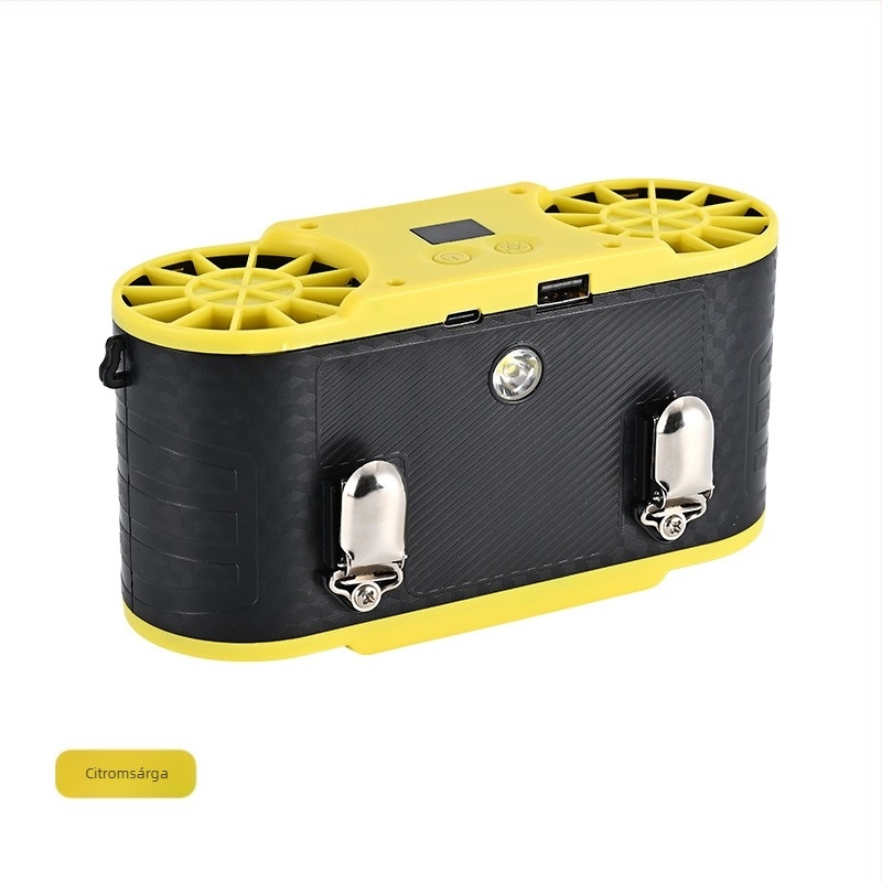Derékhoz rögzíthető USB-töltésű ventilátor, hordozható clip-on kézi ventilátor kültéri használatra, Power Bank funkcióval (4000–6000 mAh)
