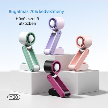 Termoelektrikus mini ventilátor jég-hűtéses — kézi, nyakba akasztható és asztali használatra; USB újratölthető, beépített 2000–4000mAh akkumulátor, 5 lapát