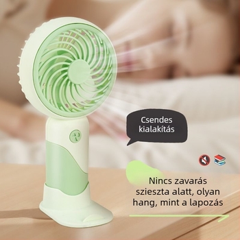 USB-töltésű mini asztali ventilátor, 3 fokozat, 3-lapátos, kompakt és hordozható