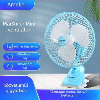 Meishier aranyos, csendes fejforgatós mini asztali ventilátor irodába és otthonra, klipszes vagy falra szerelhető