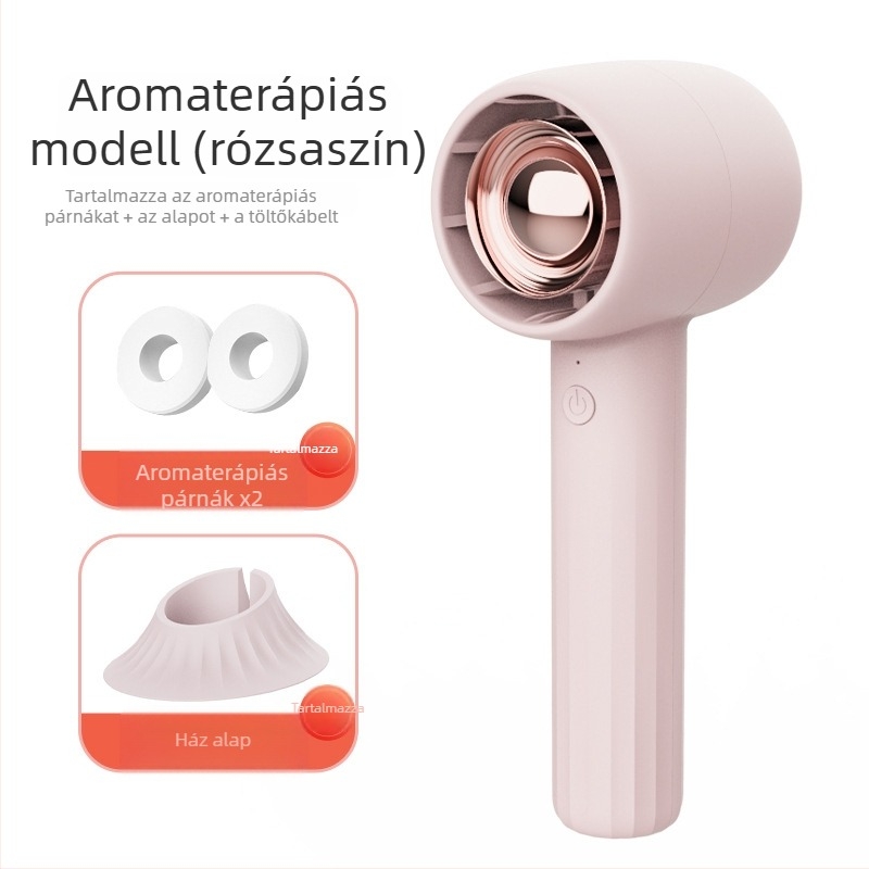 Kültéri hordozható mini USB ventilátor aromaterápiával, 3 sebesség, kézben tartható, brushless motor