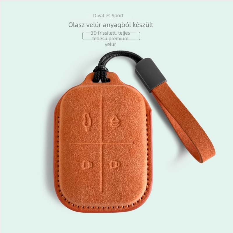 Suede autókulcs tok a Chery Icar V23 Bluetoothhoz, minimalist stílus, kompatibilis 25 modellel