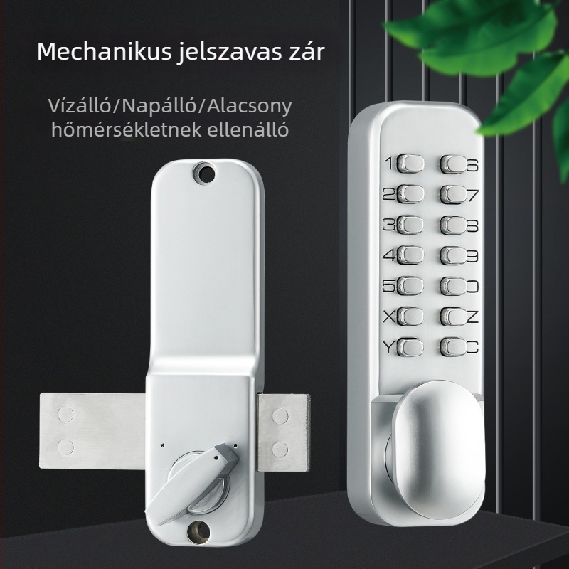 Mechanikus jelszavas zár kültéri kerítéskapuhoz, elektromos működés nélkül, vízálló vas kapu, villa fa ajtó