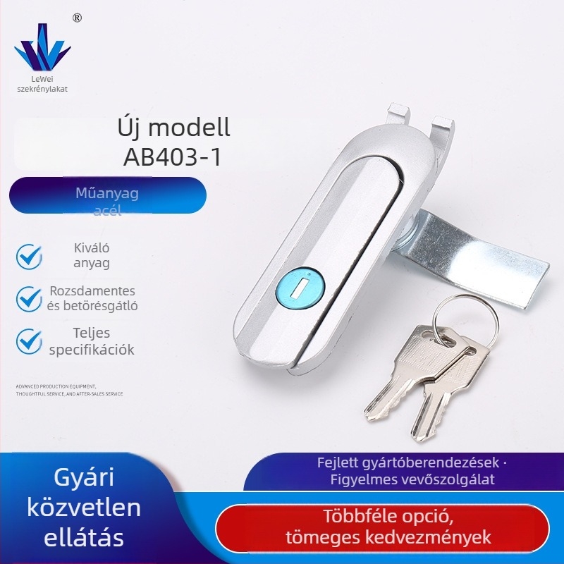 AB403 lapos zár elosztó szekrény ajtajára – ipari berendezés szekrényzár