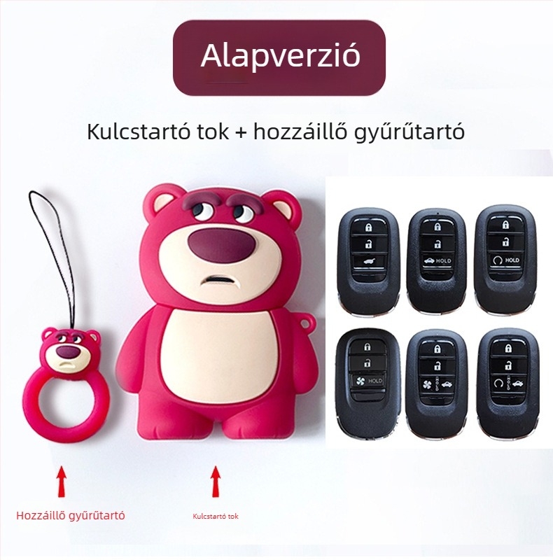 Aranyos karikatúrás szilikon kulcstartó Honda Accord, Civic, CR-V