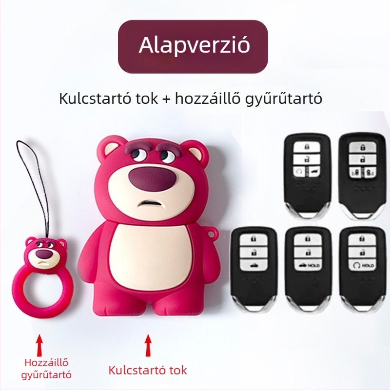 Aranyos karikatúrás szilikon kulcstartó Honda Accord, Civic, CR-V