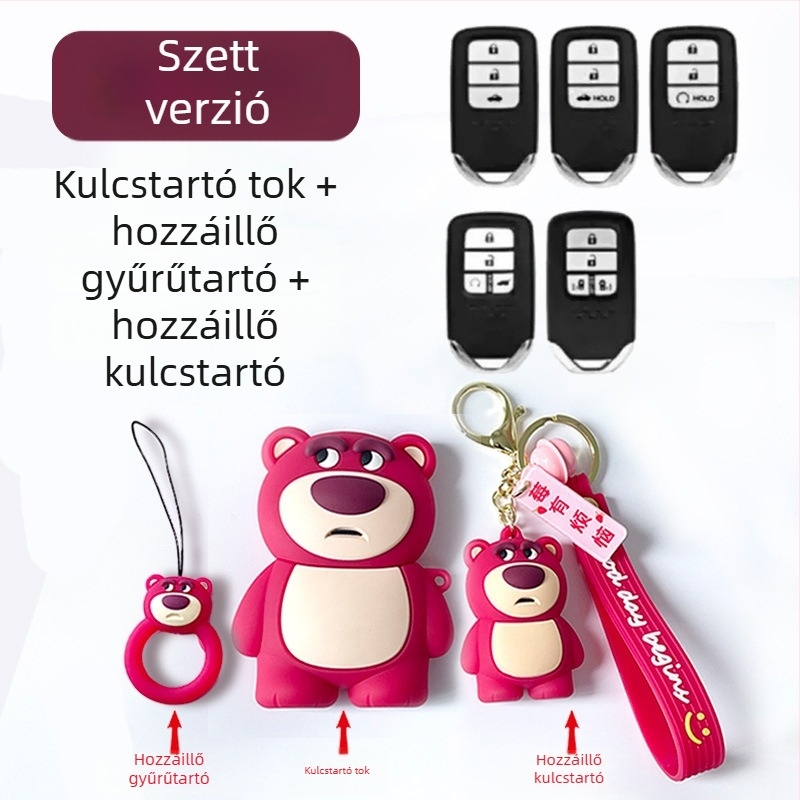 Aranyos karikatúrás szilikon kulcstartó Honda Accord, Civic, CR-V