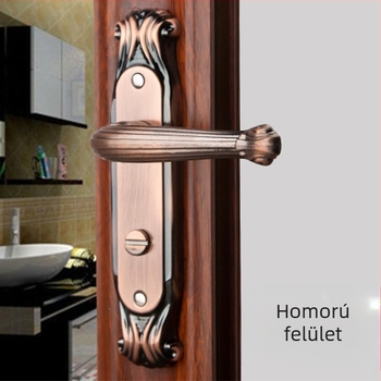 Homorú U-ív ajtózár WC-hez, vörös bronz európai stílusú fürdőszobai kilincs