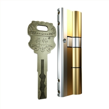 Bronzszínű réz ajtózár cilinder, zármagos, Bronze Key modell, biztonsági ajtókhoz