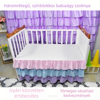 Rózsaszín pliszírozott bölcsőszoknya 1,8 m-es ágyhoz