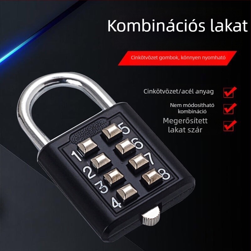 Stílusos mechanikus kombinációs zár poggyászhoz és ajtókhoz