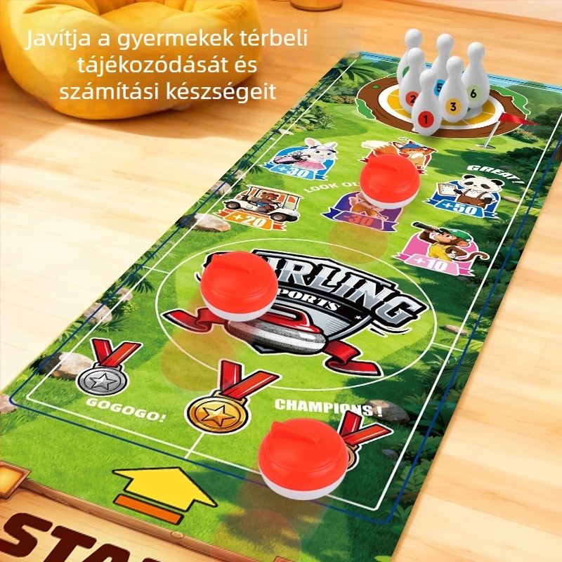 Yisheng Többfunkciós curling játékmat családi interaktív társasjáték és oktató játék gyerekeknek