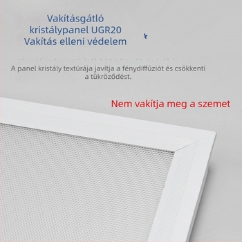 600x600 integrált mennyezeti LED síkpanelem, 60x60 anti-reflex panel világítás, 5000K irodai világítás