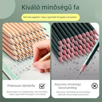 MG HB ceruzák általános iskolás gyerekeknek, természetes fa színű, 2B íráshoz és rajzoláshoz, hatszögletű és háromszög alakú test a helyesírás gyakorlásához