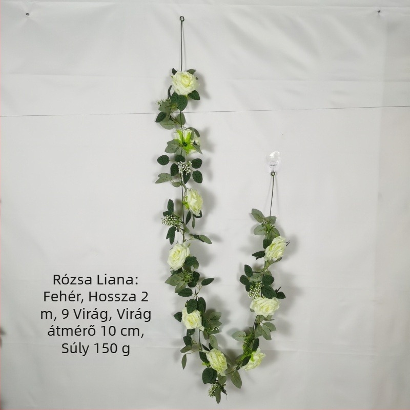 2,9 m selyem rózsa indák nappali mennyezet és ajtó dekorációjához