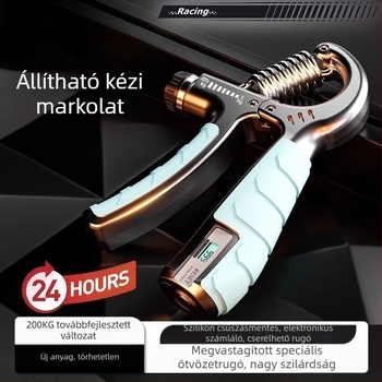 200 kg-os megerősített fogóerő-edző, állítható fogás, elektronikus számolóval, professzionális kéz- és ujjerő-edző, stresszoldás