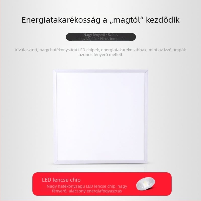 LED síkpanel lámpa fürdőszobába és a konyhába, beépített mennyezeti világítás, alumínium panel, méretek 300x300 / 300x600 / 600x600