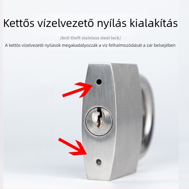 304 rozsdamentes acél U-alakú lakat fiókokhoz, szállító járművekhez és raktárajtókhoz – vízálló, korrózióálló, lopás elleni védelem