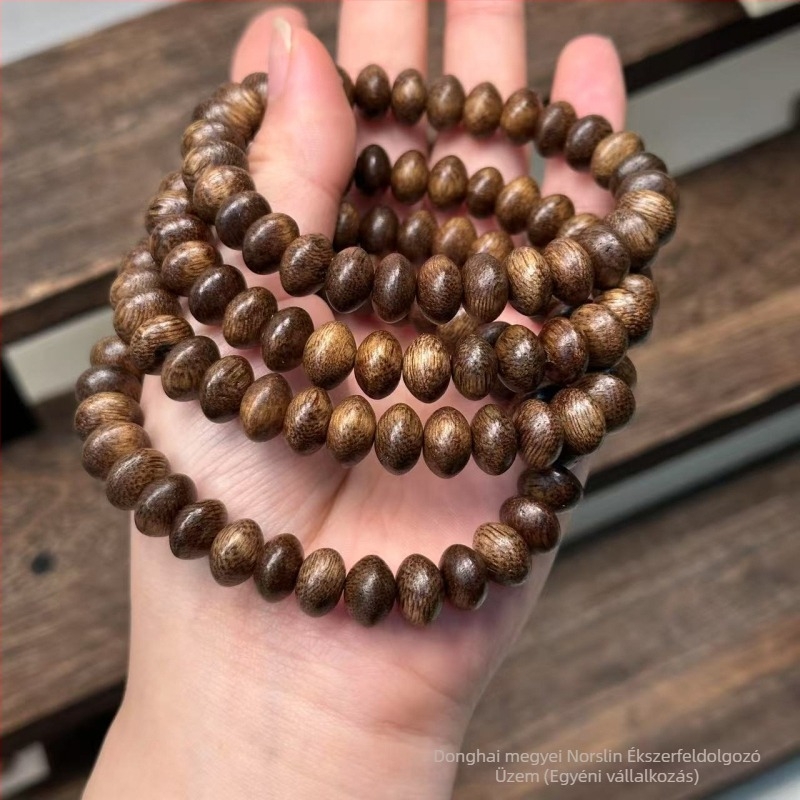 Kalimantan Huangqinan agarwood abakusz gyöngy karkötő – DIY buddhista ékszer, telefonhurok kiegészítő