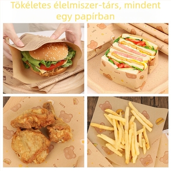 Szendvicscsomagoló papír készlet: olajfelszívó papír, hamburger papír, Kraft papír, sütőpapír, élelmiszer-biztonsági külső csomagolás