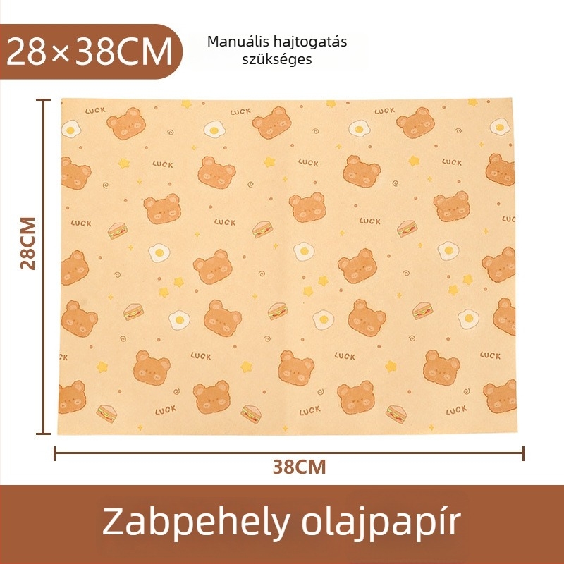 Szendvicscsomagoló papír készlet: olajfelszívó papír, hamburger papír, Kraft papír, sütőpapír, élelmiszer-biztonsági külső csomagolás