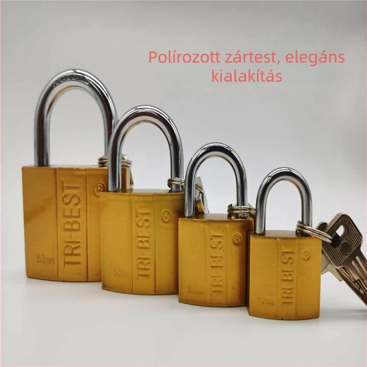 C típusú biztonsági lakat ötvözet acélból, polírozott réz-imitációs felülettel, általános használatra