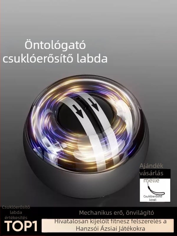 Csukló-golyó edzésre, automatikus indítás, csendes, világító a sötétben, eszköz a fogáshoz és relaxációhoz