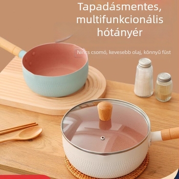Maifan-kő bevonatú, nem tapadó kis edény bébiételhez, alkalmas instant tészta és leves készítésére, gáztűzhely kompatibilis