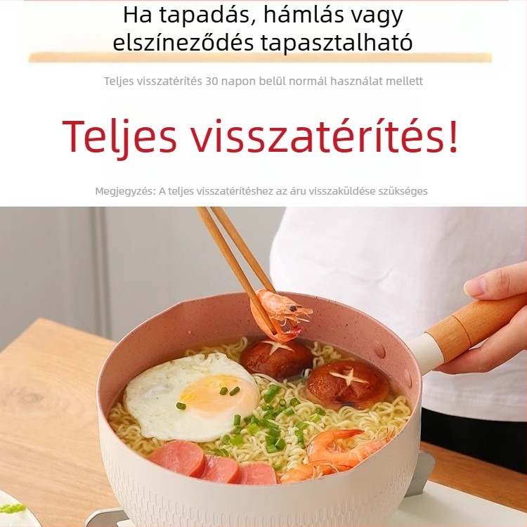Maifan-kő bevonatú, nem tapadó kis edény bébiételhez, alkalmas instant tészta és leves készítésére, gáztűzhely kompatibilis