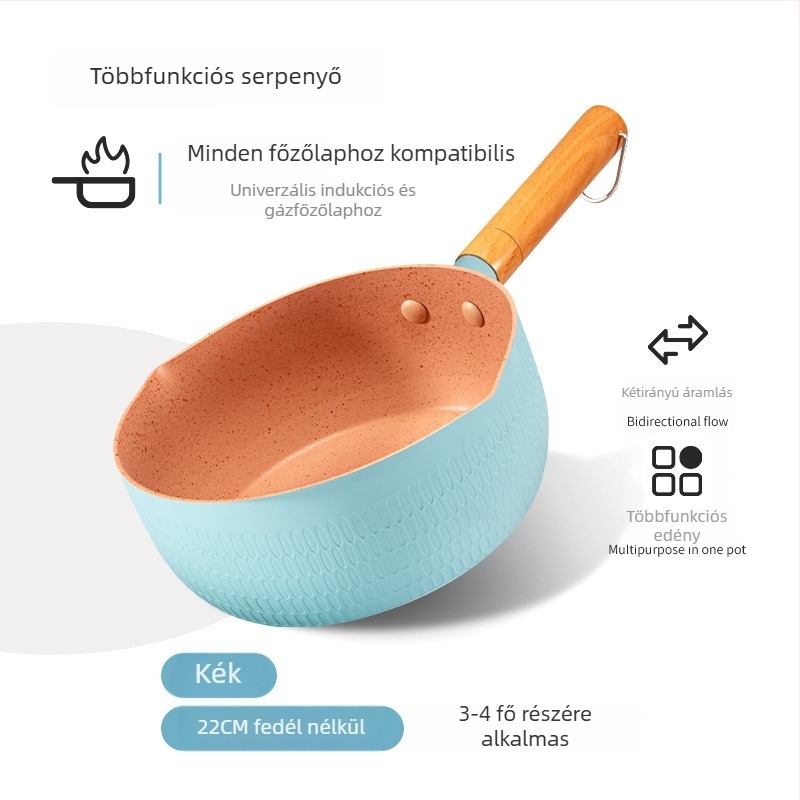 Maifan-kő bevonatú, nem tapadó kis edény bébiételhez, alkalmas instant tészta és leves készítésére, gáztűzhely kompatibilis