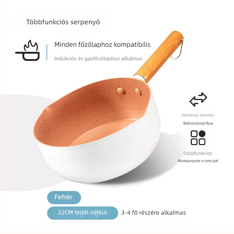 Maifan-kő bevonatú, nem tapadó kis edény bébiételhez, alkalmas instant tészta és leves készítésére, gáztűzhely kompatibilis